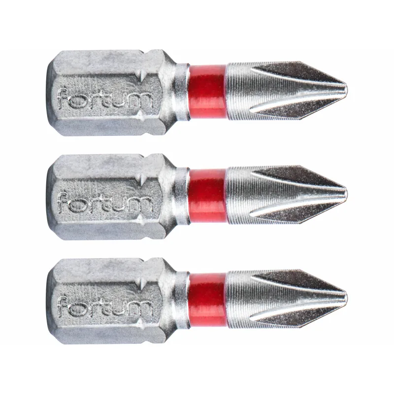 Bit krížový 3ks, PH 1x25mm, S2, FORTUM