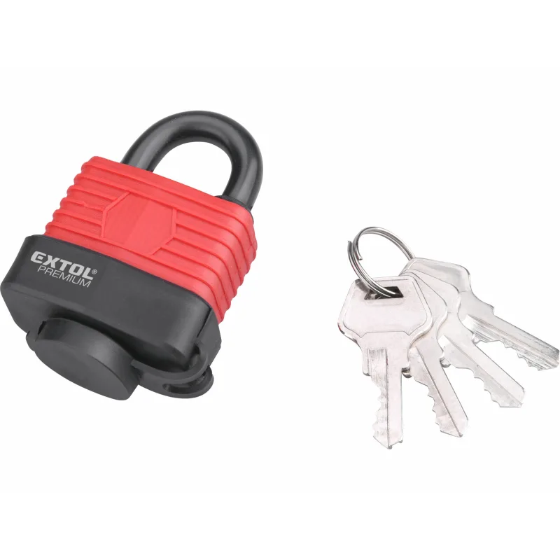 Zámok visací vodeodolný poplastovaný, 4 kľúče, 40mm, EXTOL PREMIUM