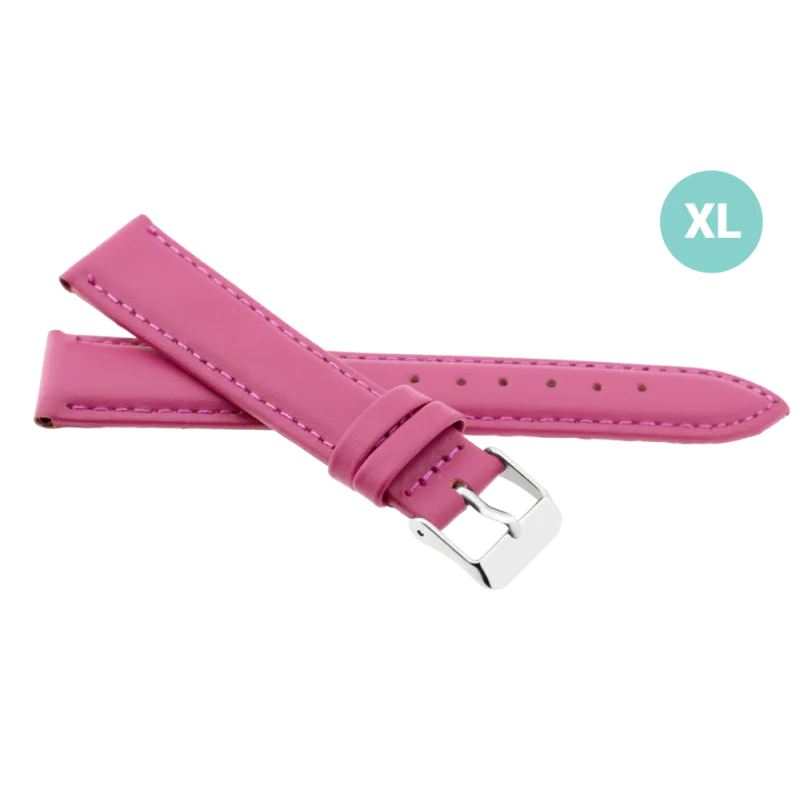 JVD Dámský růžový kožený prošívaný řemínek na hodinky R17423/20XL