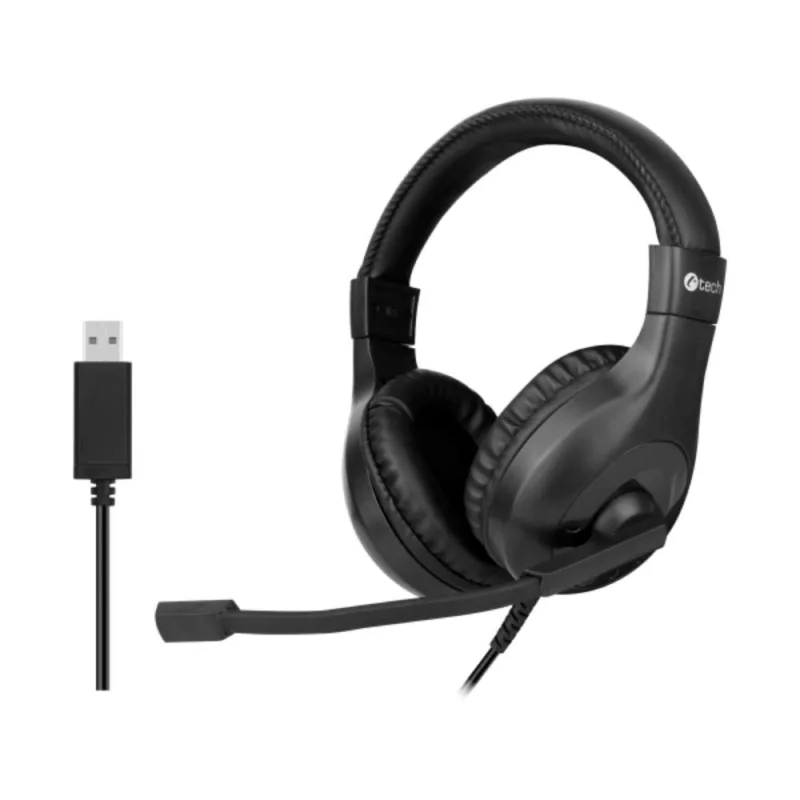 C-TECH Sluchátka MHS-05U, USB, k PC, černá MHS-05U