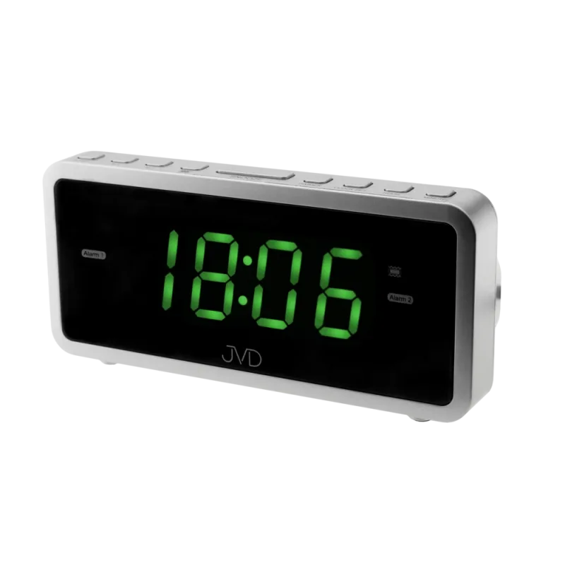 JVD Digitální budík do sítě se zelenými LED svítícími čísly a vibracemi JVD SB701.3