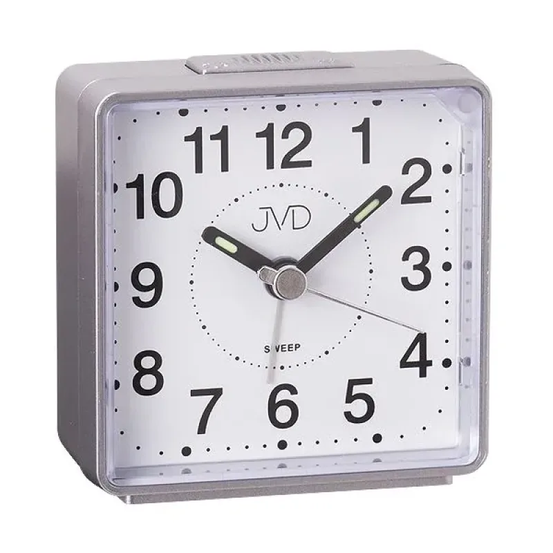 Tichý netikající ručkový budík JVD SRP26.2 SWEEP s plynulým chodem (nejlevnější)