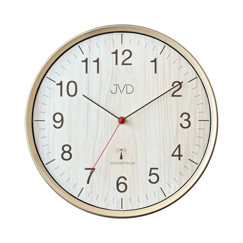 JVD Nástěnné čitelné rádiem řízene hodiny JVD RH17.2 v imitaci dřeva