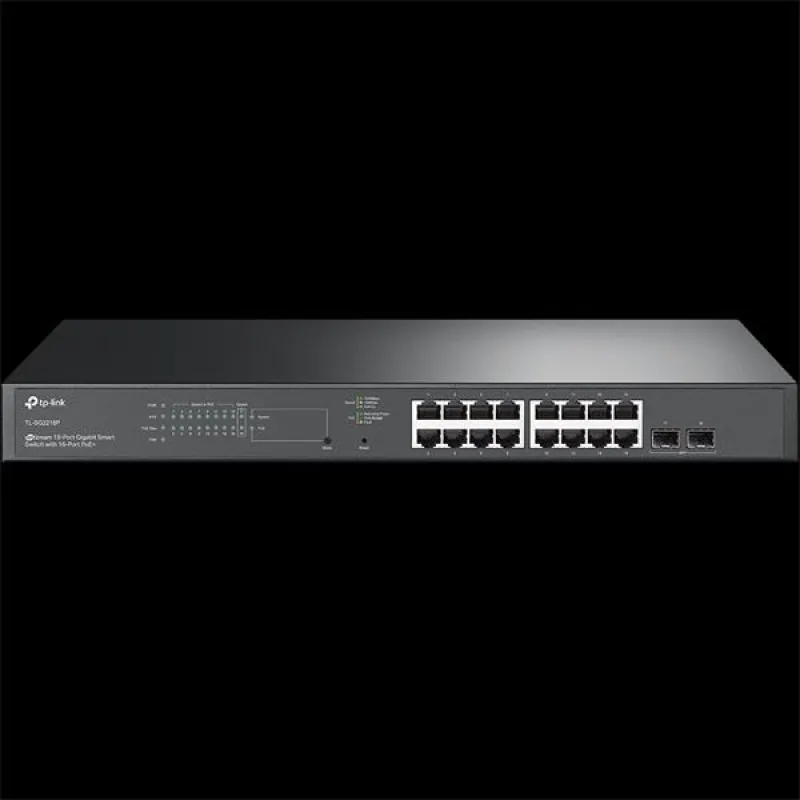 Omada 18-Port PoE+ Gigabit Smart Switch with 2 SFP Slots PORT: 16×…