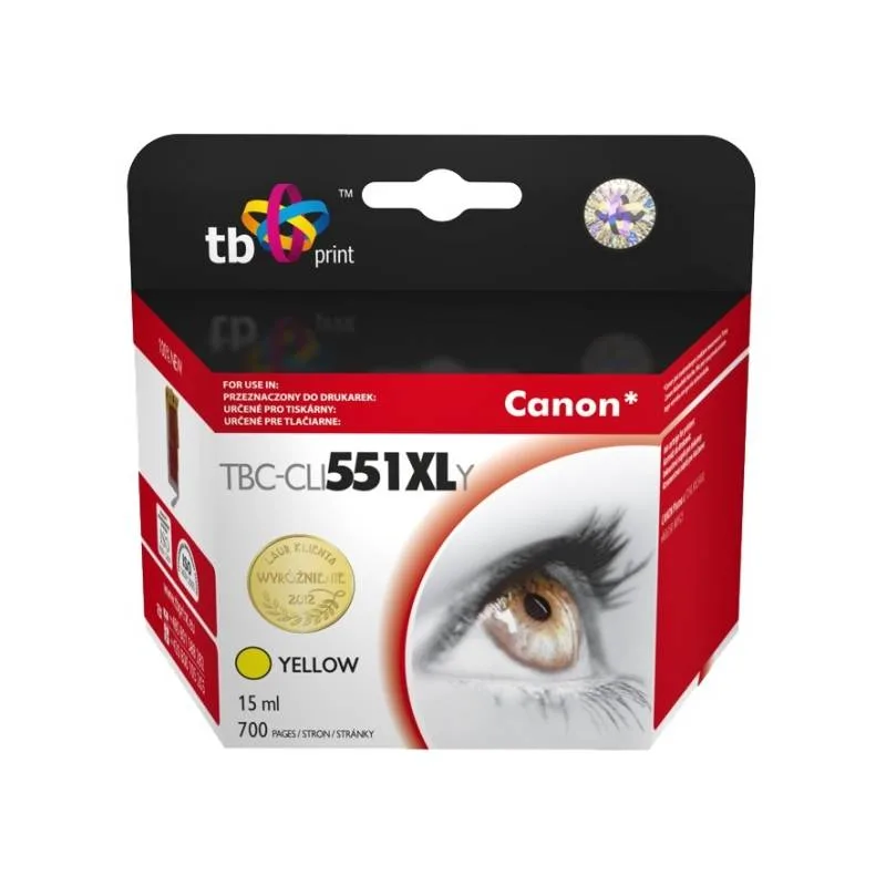 Ink. kazeta TB komp. s Canon CLI-551XL, 6446B001 YL TBC-CLI551XLY