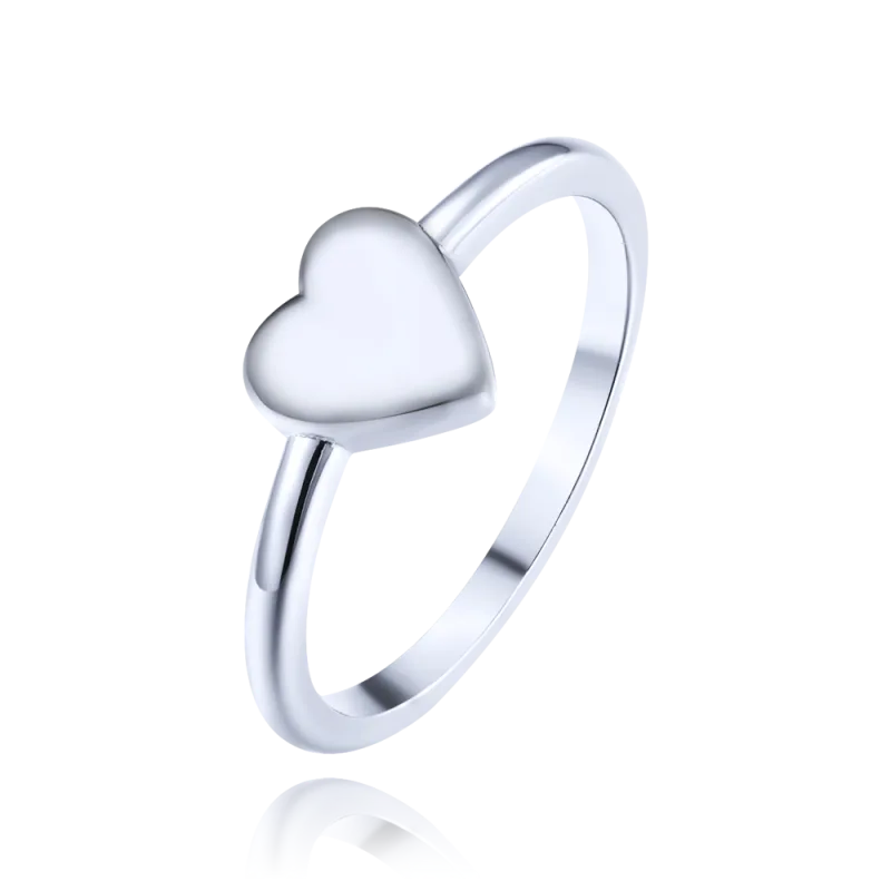 MINET Elegantní stříbrný prsten se srdcem vel. 50 JMAS0281SR50