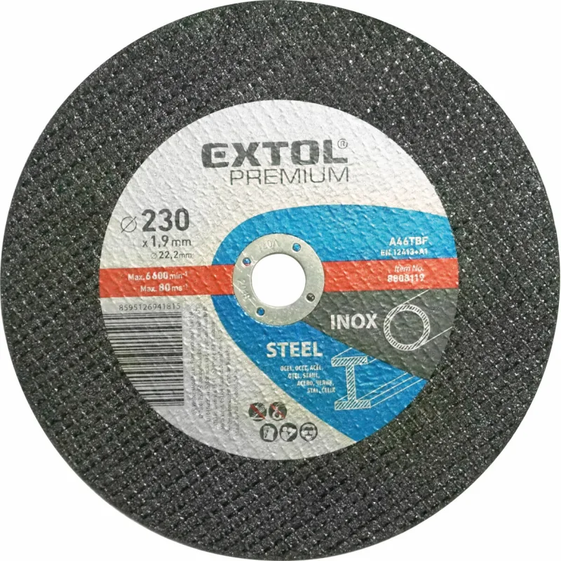 Kotúč rezný na oceľ a antikoro, 230x1,9mm, EXTOL PREMIUM