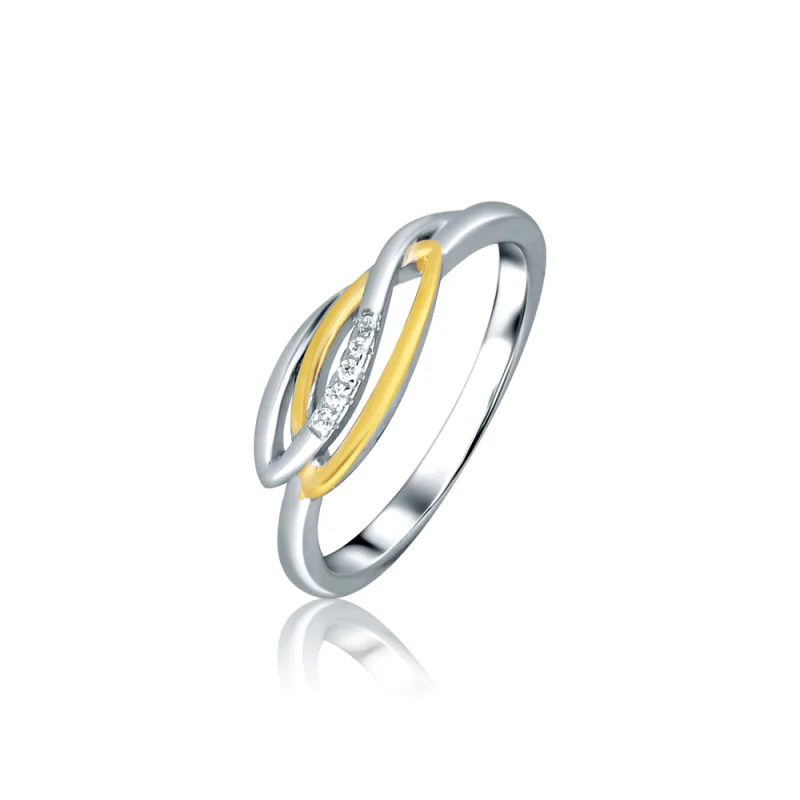 JVD Dámský stříbrný pozlacený prsten se zirkonem SVLR1067XH2BI53