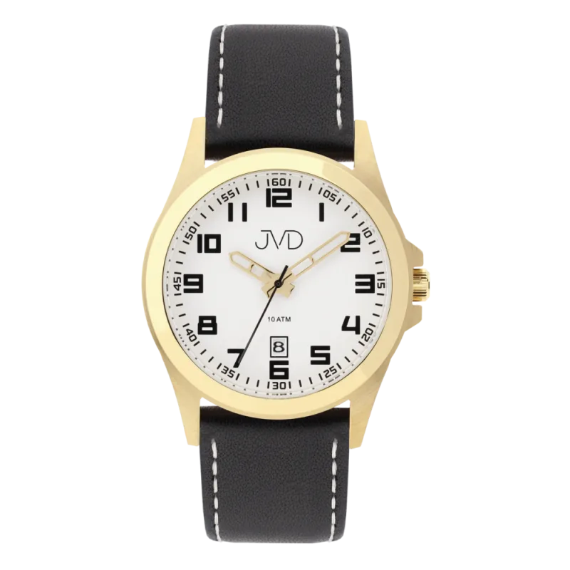 JVD Pánské vodotěsné zlaté náramkové hodinky JVD J1041.48