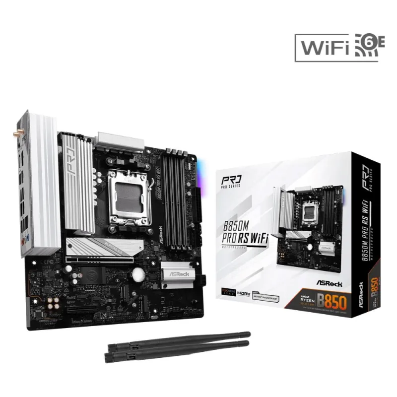 ASRock MB Sc AM5 B850M PRO RS WIFI, AMD B850, 4xDDR5, 1xDP, 1xHDMI, …