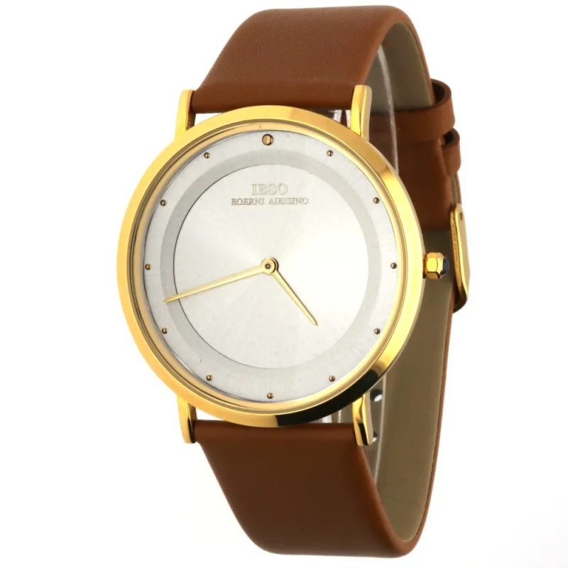 MPM Elegantní dámské hodinky se zlatým pouzdrem a koženým řemínkem W02X.11039.A