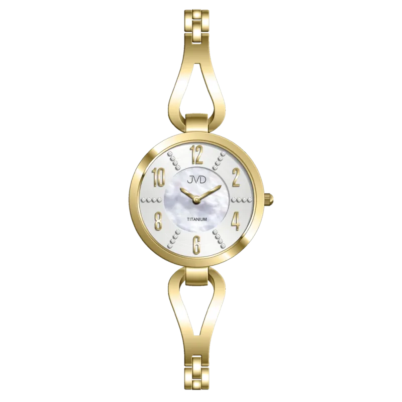 JVD Dámské luxusní zlacené titanové hodinky JVD J5036.3