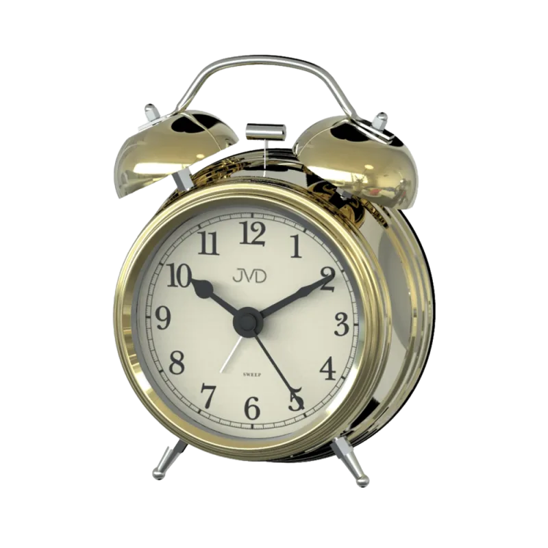 JVD Zlatý analogový netikající ručkový budík JVD SRP2215.2