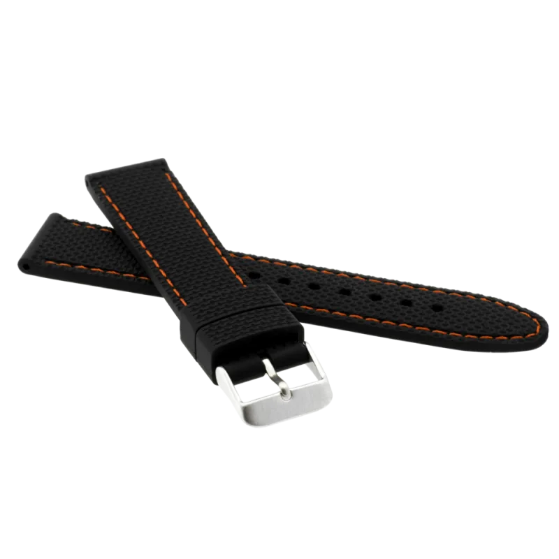 JVD Pánský černý silikonový řemínek na hodinky RP 109/22