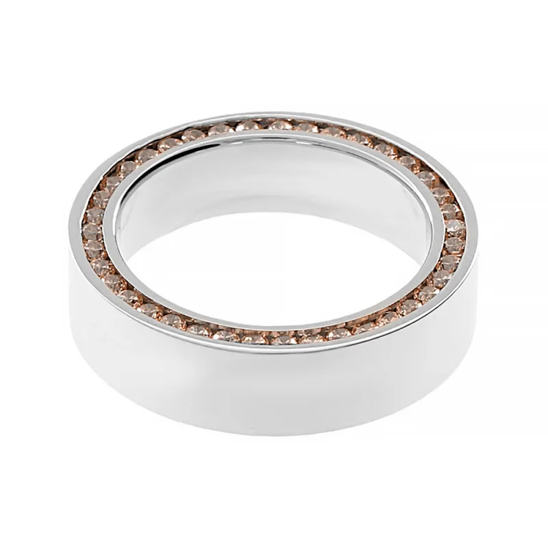 MPM Unisex ocelový nerezový prsten 6527B (velikost 52) - stříbrné barvy se zirkony