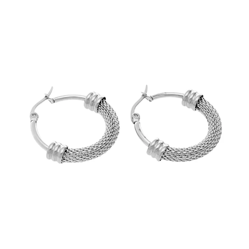 MPM Dámské ocelové nerezové náušnice 7071 - stříbrné barvy