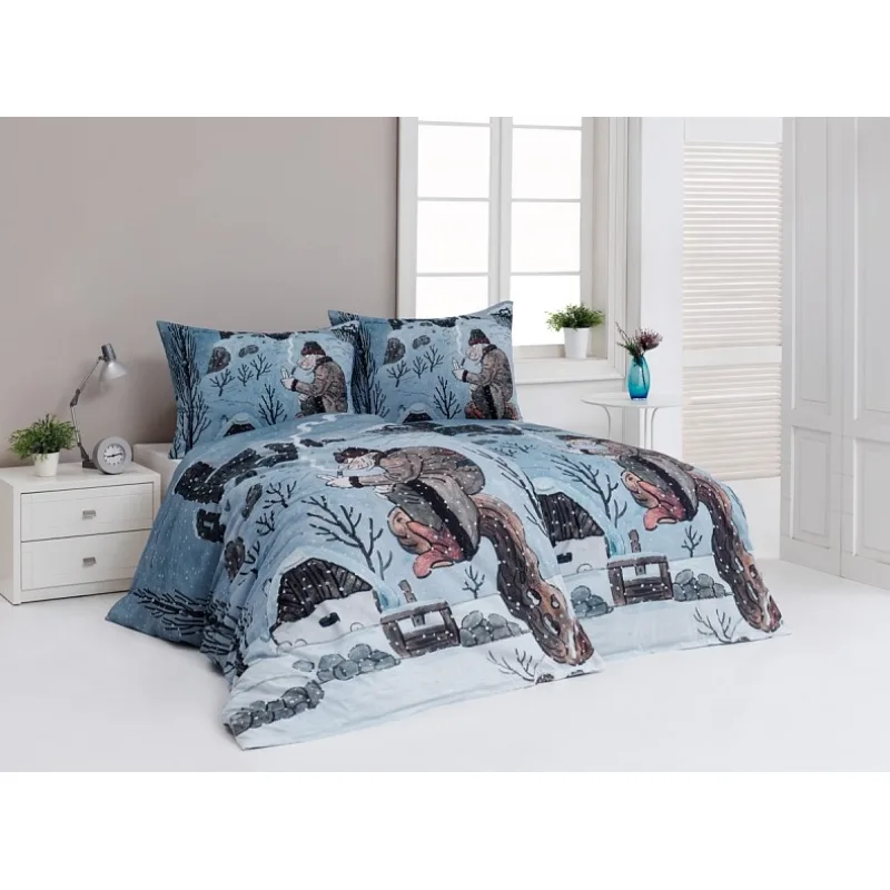 Posteľné obliečky Josef LADA Vodník v zime 140x200/70x90 cm