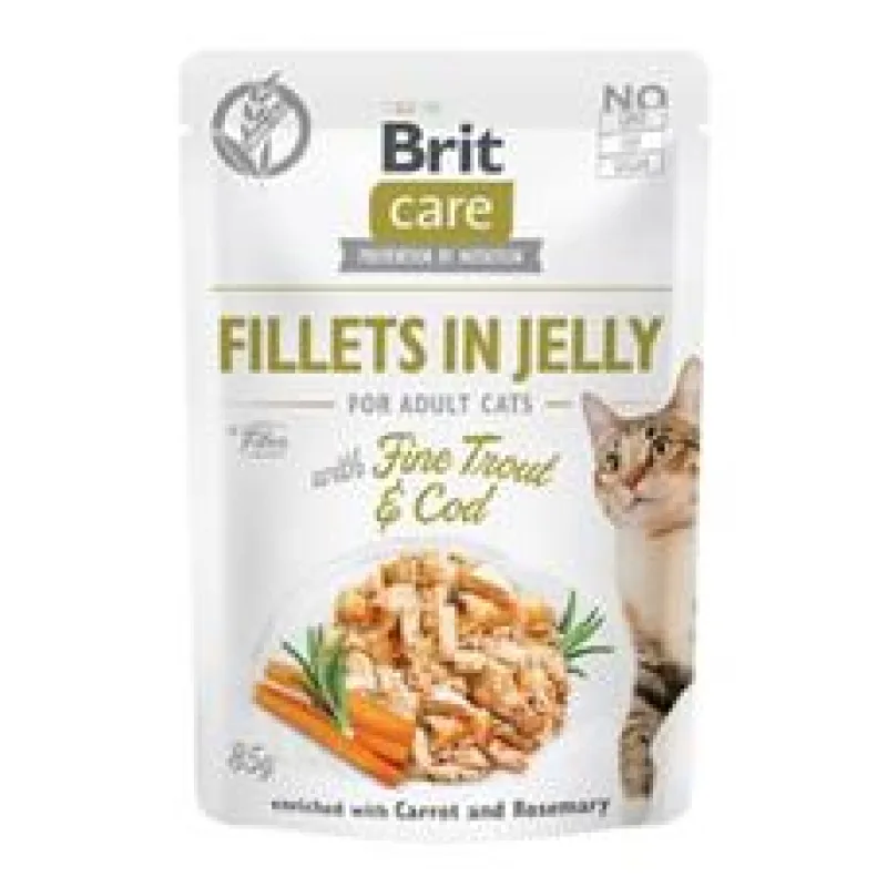 Brit Care Cat Fillets in Jelly with Trout&Cod 85 g