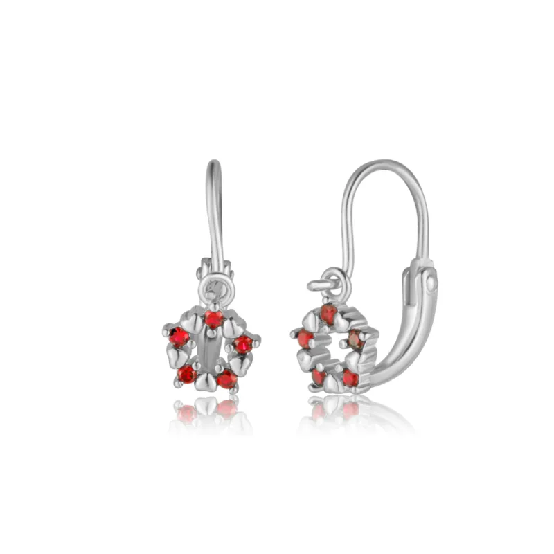 JVD Dětské stříbrné náušnice s červenými zirkony SVLE3172XF6R100