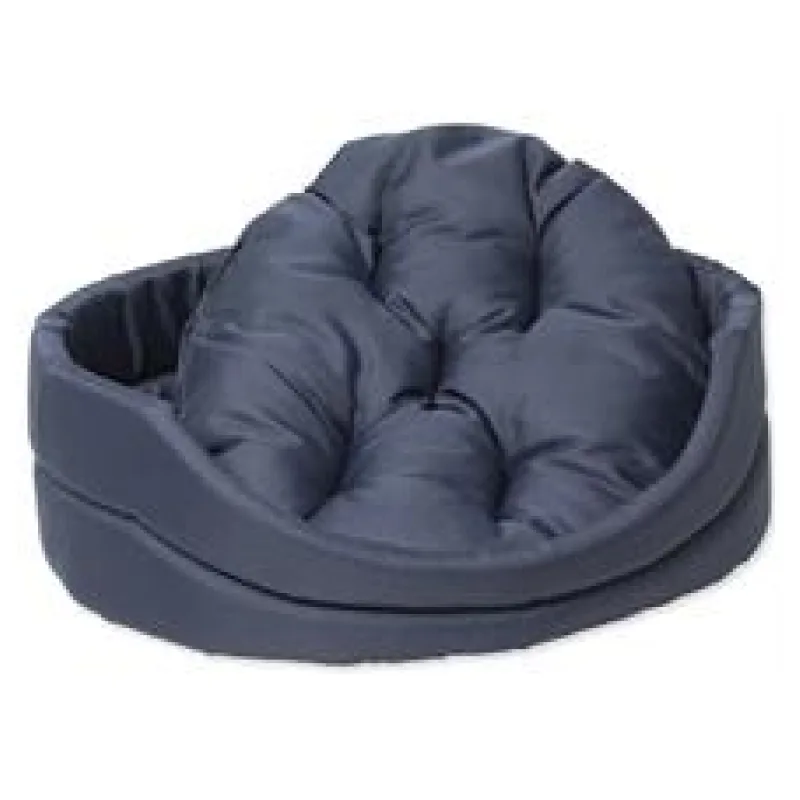 Pelech DOG FANTASY ovál s polštářem tmavě modrý 60cm