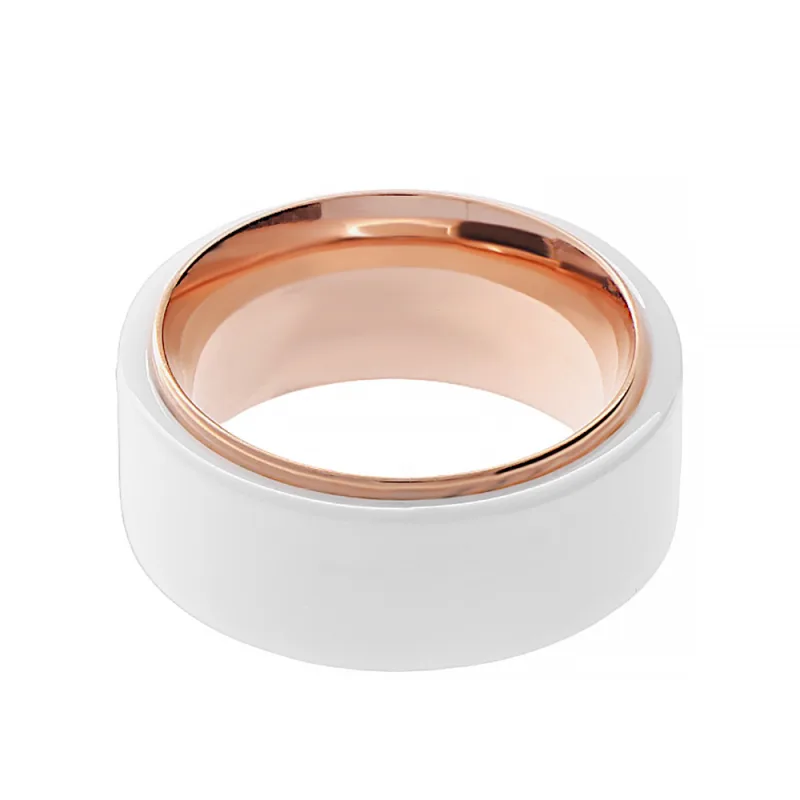 MPM Unisex snubní keramický prsten 6581 (velikost 57-58) - bílorůžové barvy