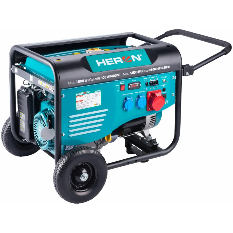 Elektrocentrála rámová benzínová 3F, 6,8/6,3kW, HERON