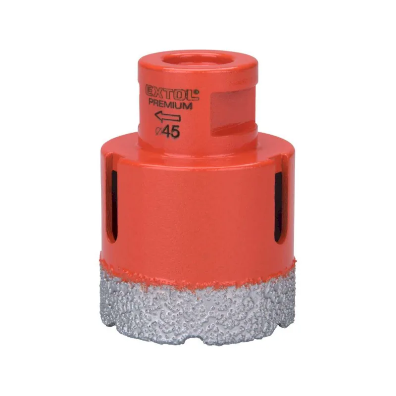 Vrták korunkový diamantový do uhlovej brúsky, ⌀45mm, EXTOL PREMIUM