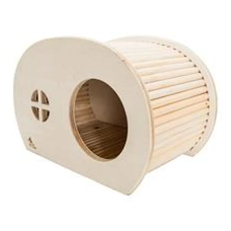 PetBuddy karavan, přírodní domek, 34.5 x 20 x 22 cm, borové dřevo 1 ks