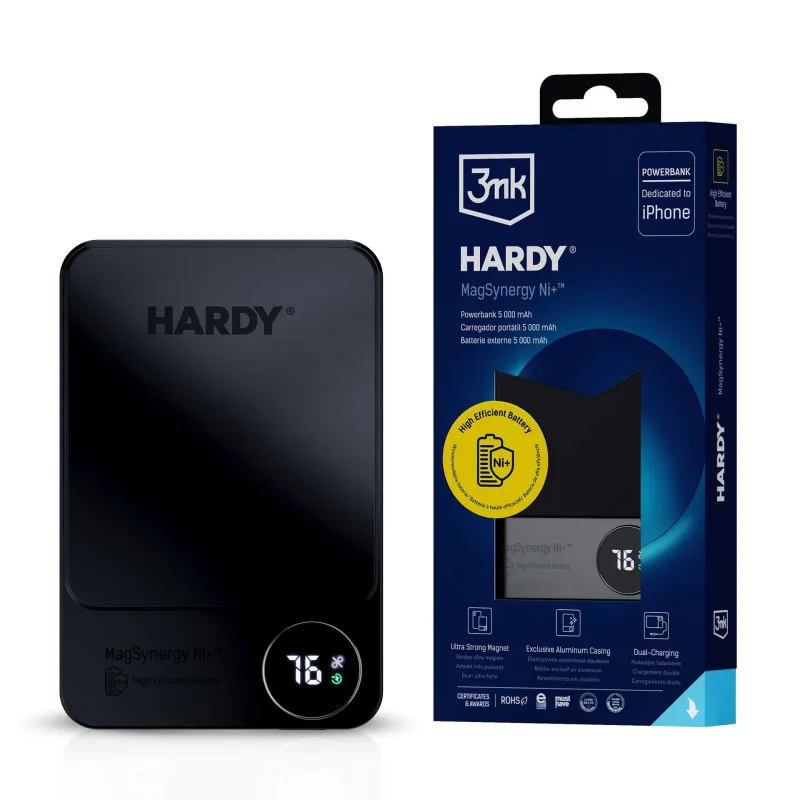 3mk HARDY MagSynergy Ni+ 5, 000mAh 22.5W USB 1C1L Black pro Universal…