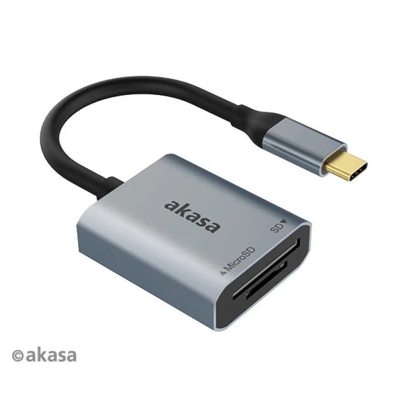 AKASA USB 3.2 Type-C Dual čítačka kariet AK-CR-10BK