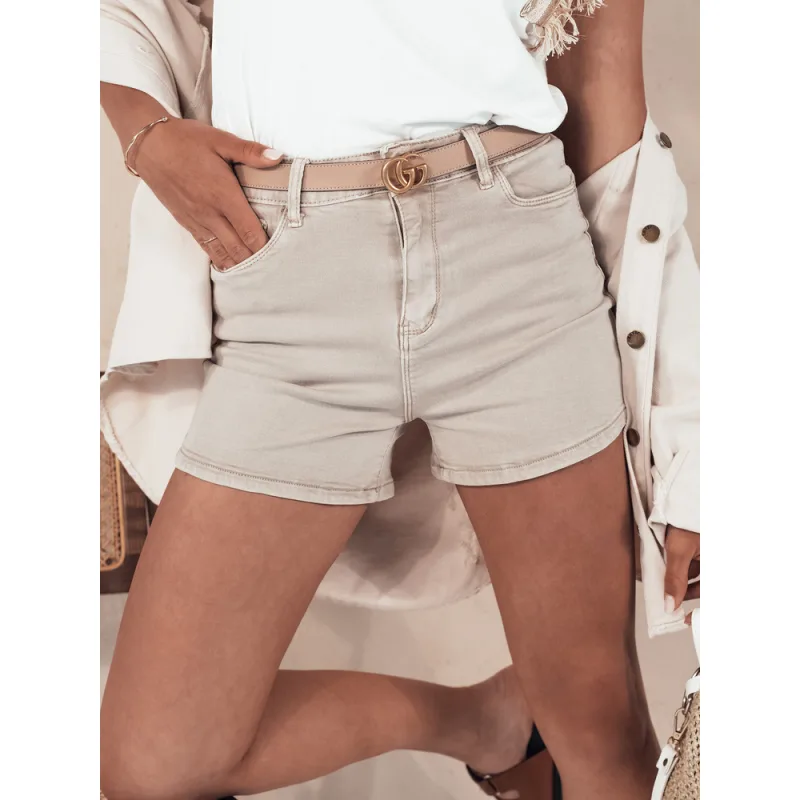 Dstreet SY0343 džínsové šortky béžové L