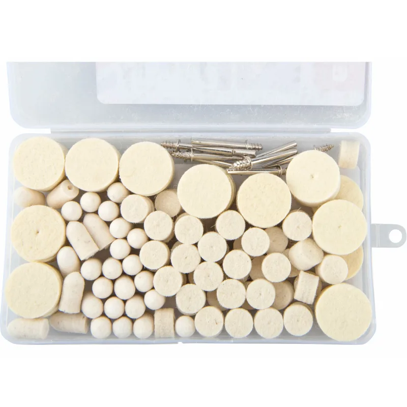 Kotúče leštiace filcové pre priamu brúsku, sada 120ks, ⌀13-25mm, EXTOL CRAFT