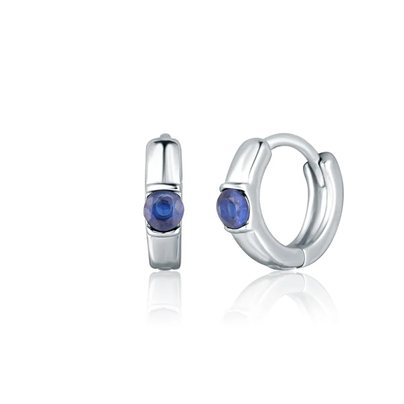 JVD Dětské stříbrné kruhové náušnice s modrými zirkony SVLE2834XH2M100