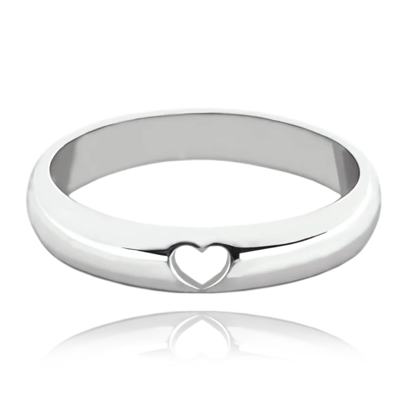 MINET+ Stříbrný snubní prsten se srdíčkem vel. 63 JMAN0445SR63