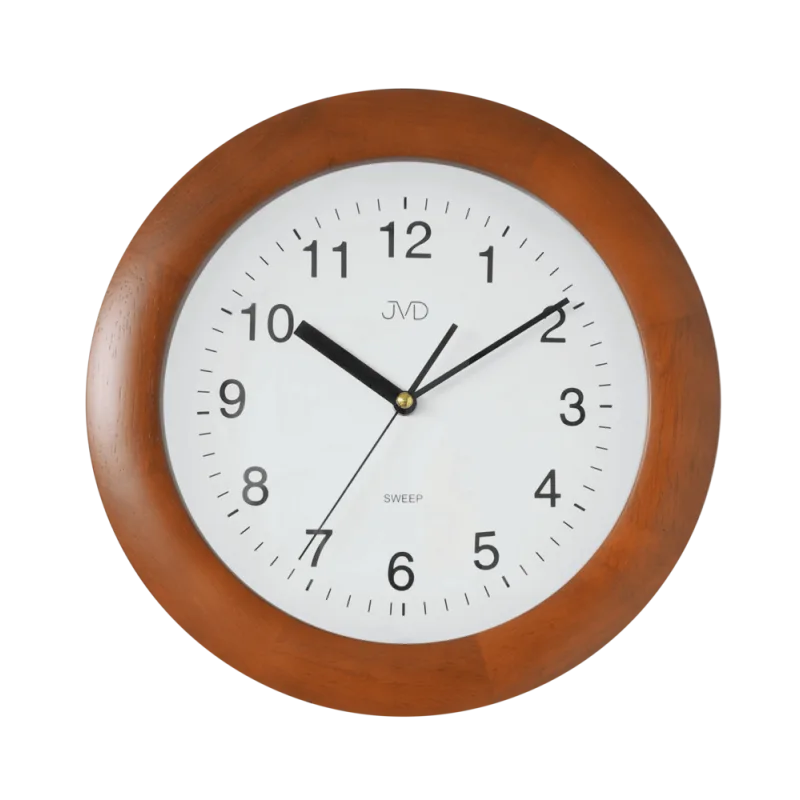 JVD Netikající tiché dřevěné nástěnné hodiny JVD NS7017.3
