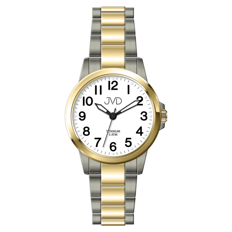 JVD Dámské pozlacené titanové náramkové hodinky JVD J5035.2