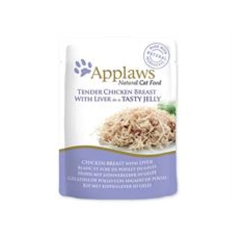 Kapsička APPLAWS cat pouch chicken with liver in jelly 70 g