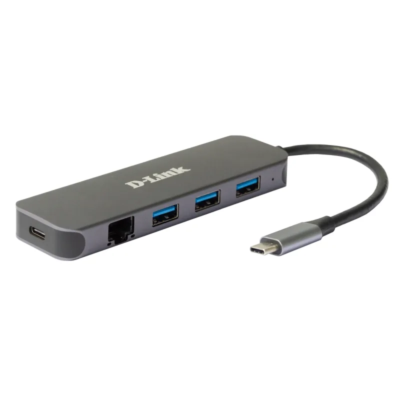 D-Link 5-in-1 USB-C Hub with Gigabit Ethernet/ Power Delivery DUB-2334