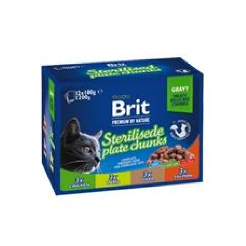 Brit Premium Cat kapsa Sterilised Plate 1200g(12x100g)