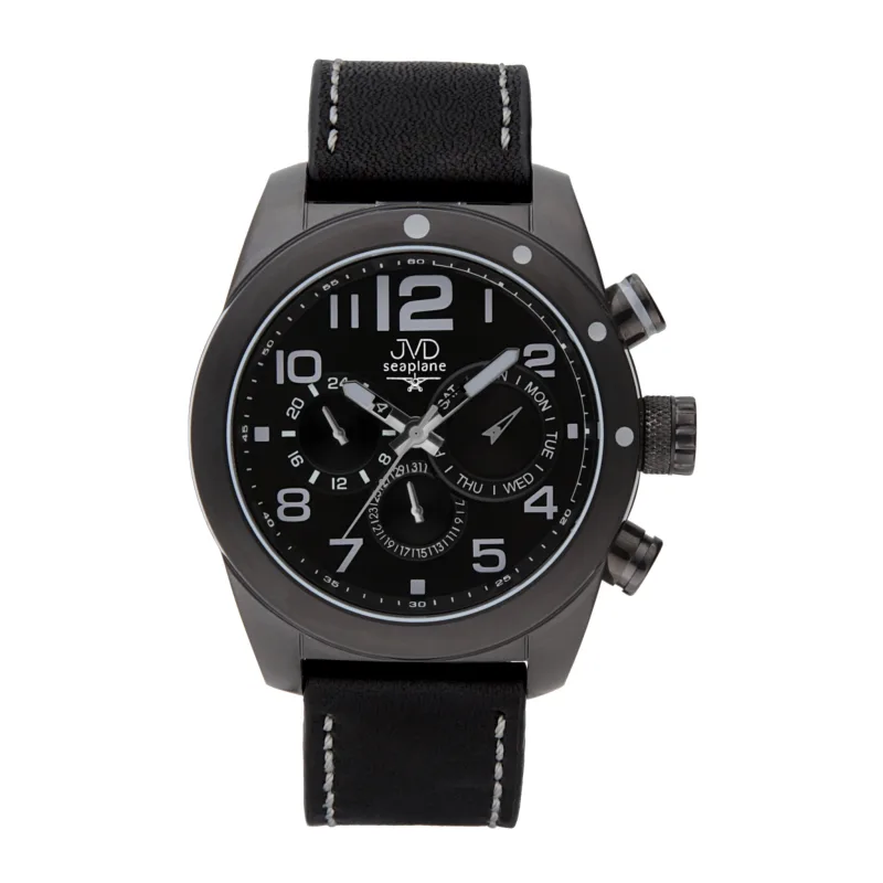 Pánské luxusní ocelové hodinky JVD seaplane W75.2 - chrnografy 10ATM