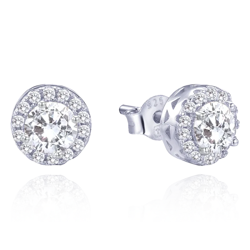 MINET Elegantní stříbrné náušnice s bílými zirkony JMAS0268SE00