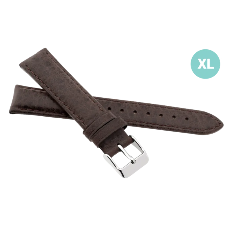 JVD Kožený unisex hnědý řemínek na hodinky R41501/20XL