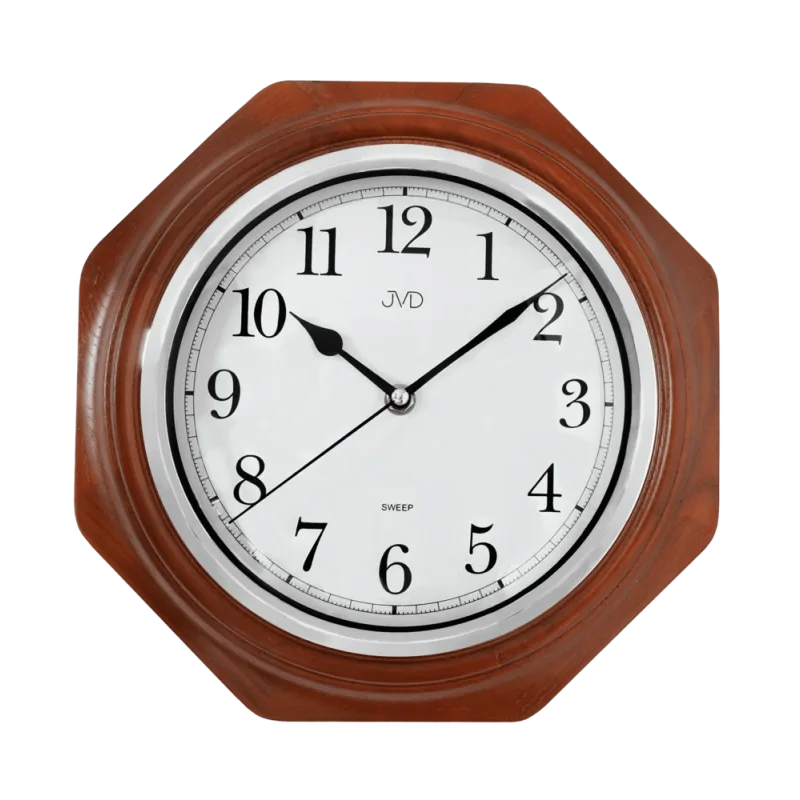 JVD Netikající tiché dřevěné nástěnné hodiny JVD NS71.3