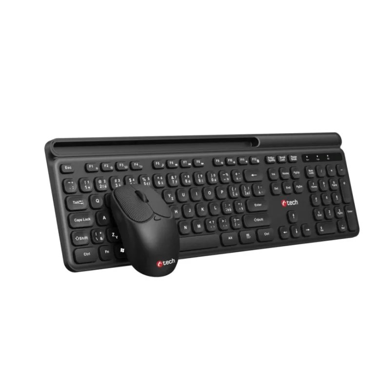 C-TECH klávesnice s myší WLKMC-05B, Bezdrátový set 2.4GHz, CZ, Černá…
