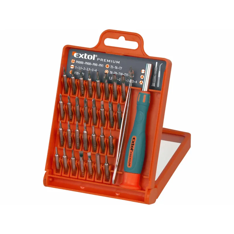 Skrutkovač na bity hodinársky, magnetický, 32-dielna sada, EXTOL PREMIUM