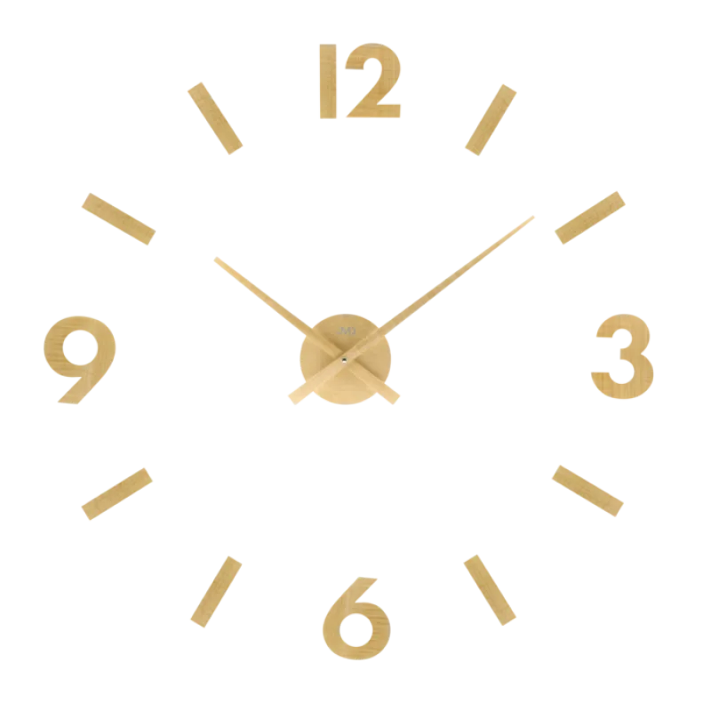 Designové nástěnné dřevěné nalepovací hodiny JVD HC31.1 - světlé dřevo