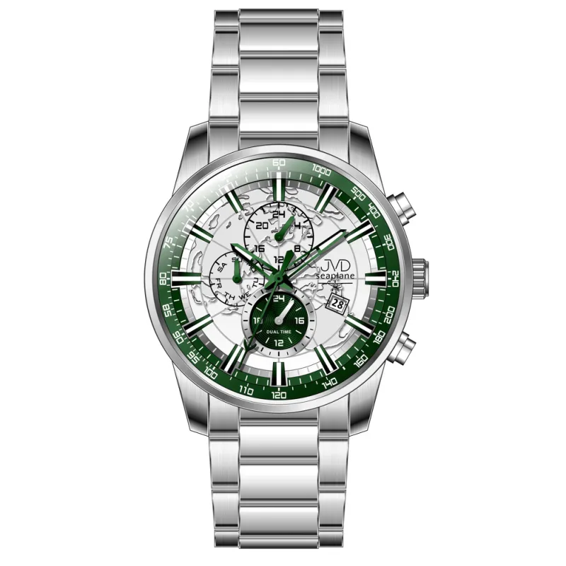 JVD Pánské ocelové vodotěsné ocelové hodinky chronograf JVD JE1018.1