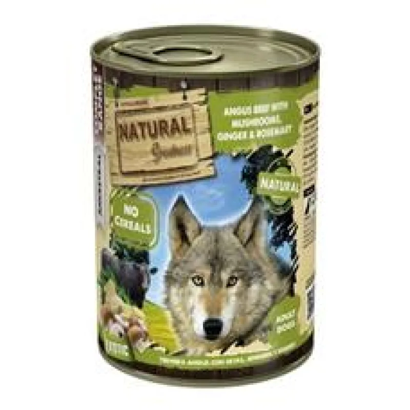 Natural Greatness anguské hovězí maso, houby, zázvor, rozmarýn konzerva pro psy 400g