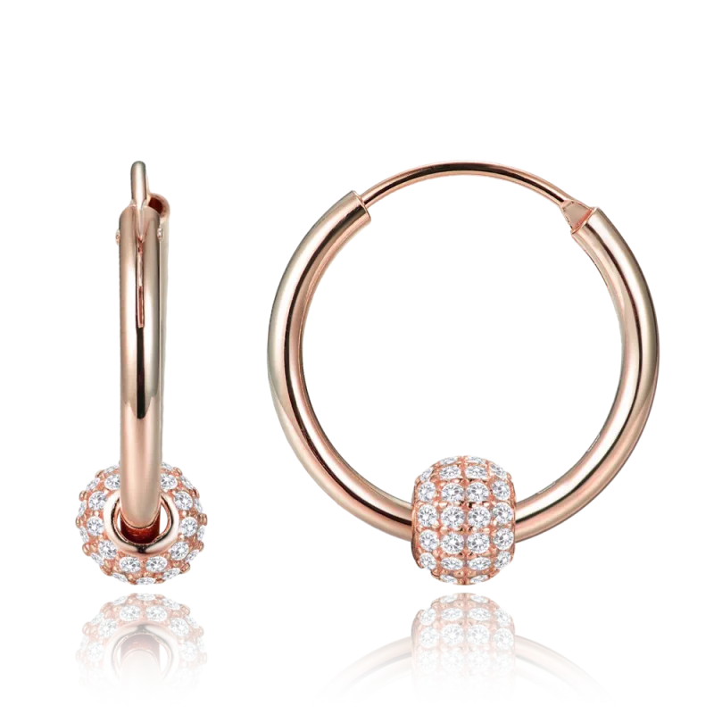 MINET Elegantní pozlacené stříbrné náušnice se zirkony