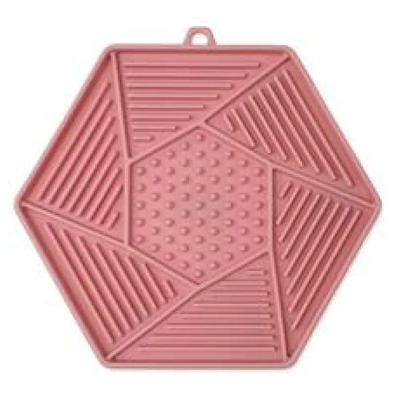 Podložka EPIC PET Lick & Snack lízací hexagon světle růžový 17 x 15cm